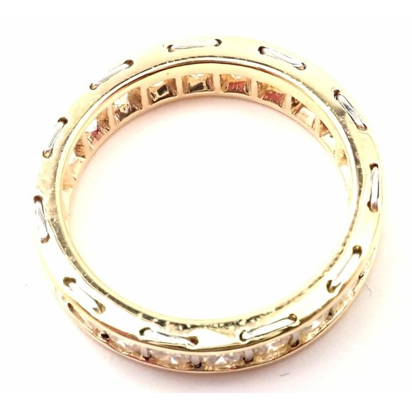 Rare! Vintage Authentic Cartier 18k Yellow Gold Diamond Eternity Band Stack Ring - Picture 4 of 11